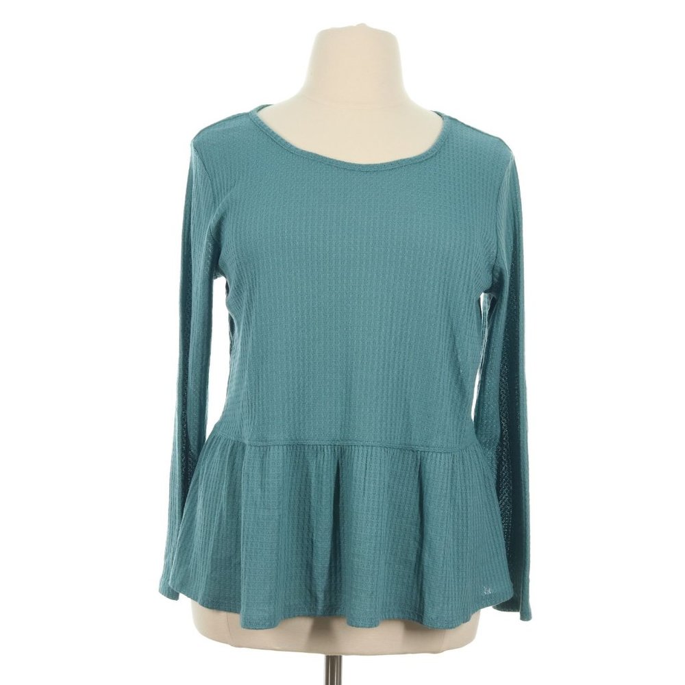 Maurices Women's Teal 24/7 Knit Thermal Blouse Top NWT
